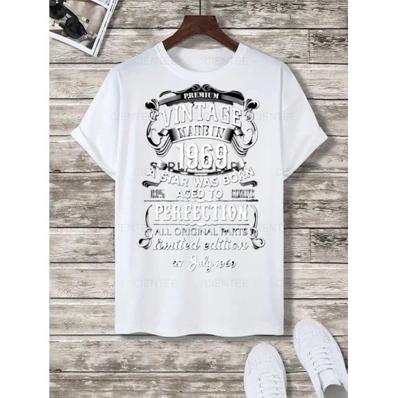 Vintage Made in 1969 Star Was Born T-Shirt - Birthday Gift Tee - Aged to Perfection , For Men/Women,Up to 5XL