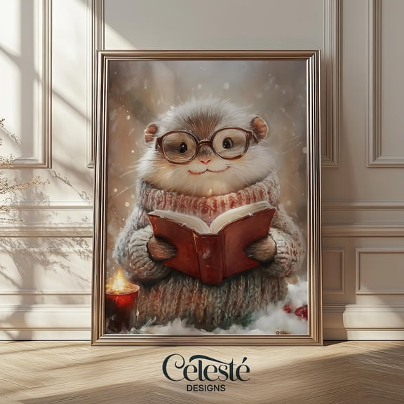 Vintage Magic Books Print, Cottagecore Floral Wall Art Home Decor #4688, 8x12 UNFRAMED