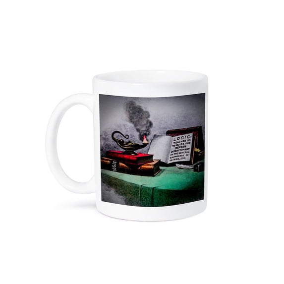 3dRose, Vintage Magic Lantern Masonic Lodge Freemasonry Oil Lamp and Logic, 15oz Mug