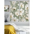 thumbnail image 1 of Vintage Magnolia Sheer Curtains 63 inches Long 2 Panels Set White Blooming Floral Watercolor Green Tiers Sheers Rod Pocket Small Window Short Curtains for Kitchen Cafe, Each 52" W x 63" L, 1 of 7