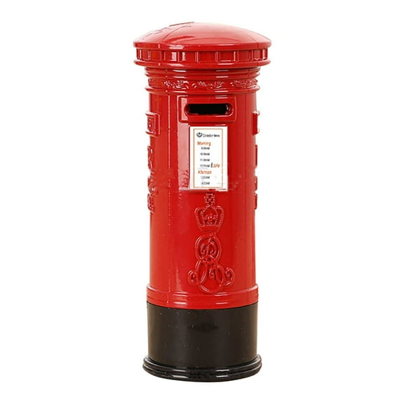 Vintage Mailbox Coin Bank Decorative Storage Box, Creative Postbox Money Saving Can With Retro Metal Design for Bedroom Desk Home Office Decor Display Collection Gift