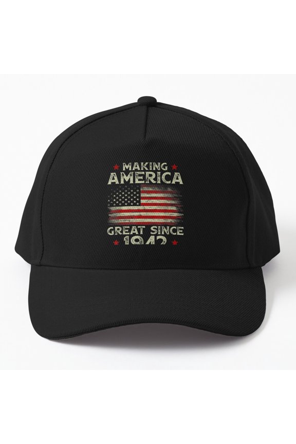 Vintage Making America Great Since 1942 Baseball Cap, 80th Birthday Hat Style