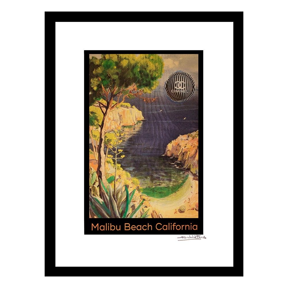 Vintage Malibu Beach Framed Print