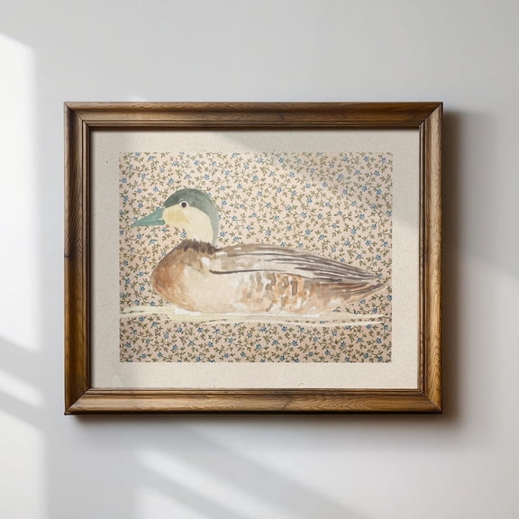 Vintage Mallard Duck Horizontal Print, Nursery, Botanical, Cottage Core Decor, Wall Art Wall Art, Modern Wall Decor For Living Room, 16x24 UNFRAMED
