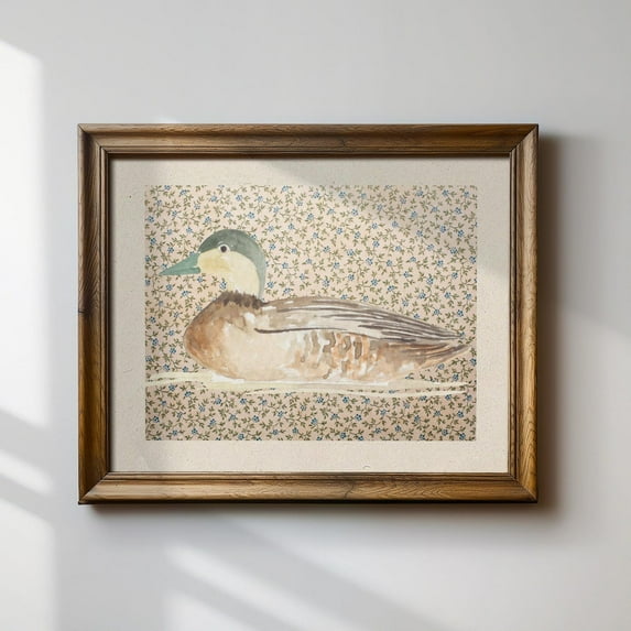 Vintage Mallard Duck Horizontal Print, Nursery, Botanical, Cottage Core Decor, Wall Art Wall Art, Modern Wall Decor For Living Room, 24x36 UNFRAMED