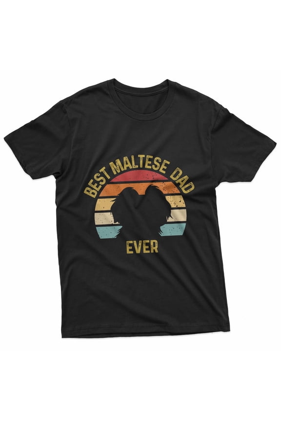 Vintage Maltese Dad Owner Design Funny Maltese Dog Lovers T-Shirt