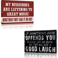 thumbnail image 1 of Vintage Man Cave Decor Funny Sarcasm Music Metal Tin Signs Garage Bar Patio Wall Decorations Gifts for Men Inches Outdoor & Indoor - My Neighbors Are Listening to Great Music, 1 of 1