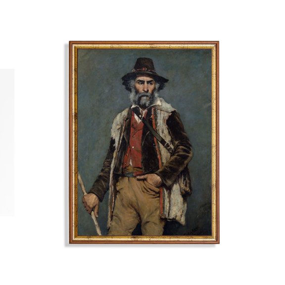 Vintage Man Portrait Poster Antique Gentleman, Moody Fine Art Unframed Paper Print