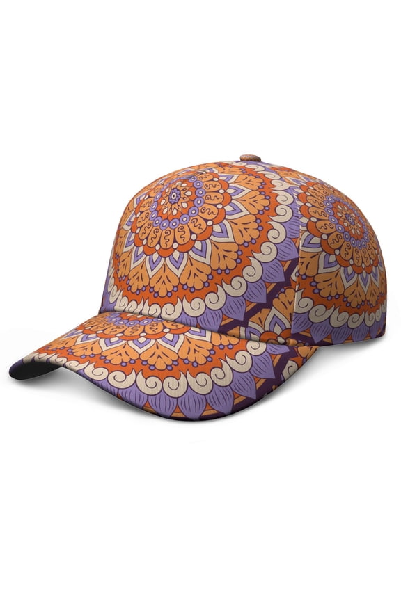 Vintage Mandala Baseball Cap – Boho Ethnic Dad Hat with Tribal Sacred Geometric Pattern, Abstract Spiritual Artistic Design