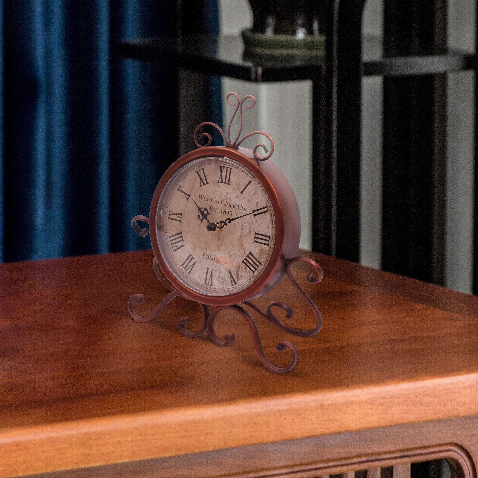 Vintage Mantel Clock Table Desk Shelf Portable Home Bedside Decor Antique Bronze