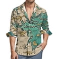 thumbnail image 1 of Vintage Map Casual Shirts Men The World 1801 Print Shirt Long Sleeve Fashion Harajuku Blouses Autumn Design Clothes Large Size, 1 of 6