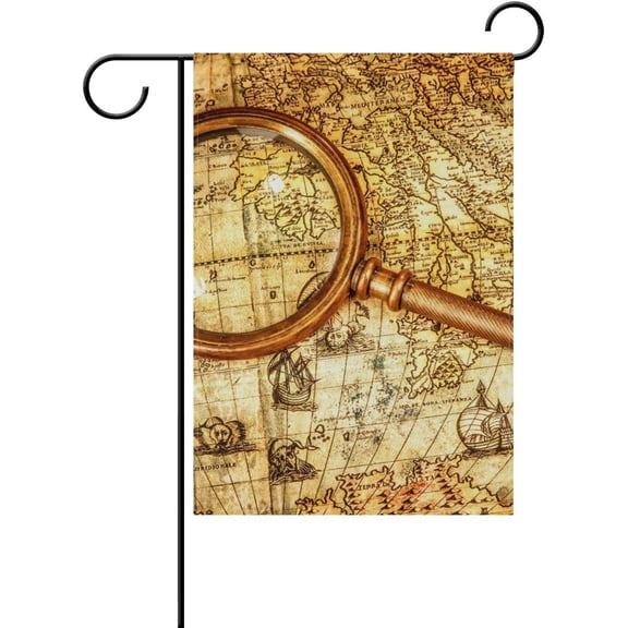 Vintage Map Decorative Double Sided House Flag 28 x 40 inch