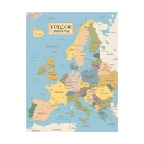 Vintage Map of Europe Travel World Political Map Cities in Detail Map Posters for Wall Map Art Wall Decor Geographical Illustration Tourist Travel Destinations Cool Wall Art Print Poster 12x18