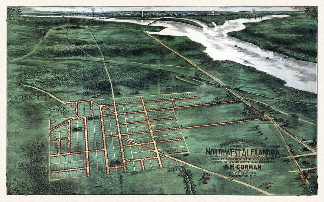 Vintage Map of Alexandria Virginia 1892 City Of Alexandria County Canvas Art - (24 x 36)
