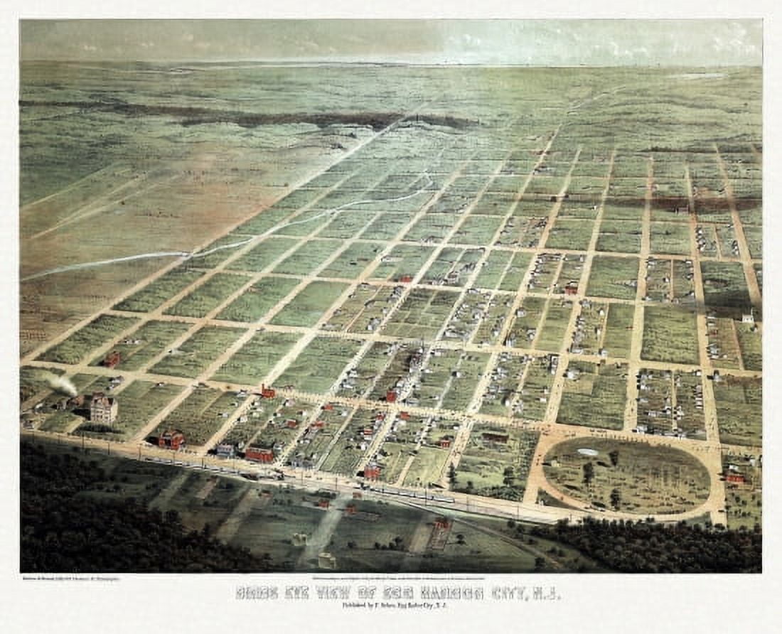 Vintage Map of Egg Harbor City New Jersey 1865 Atlantic County Canvas Art - (36 x 54)