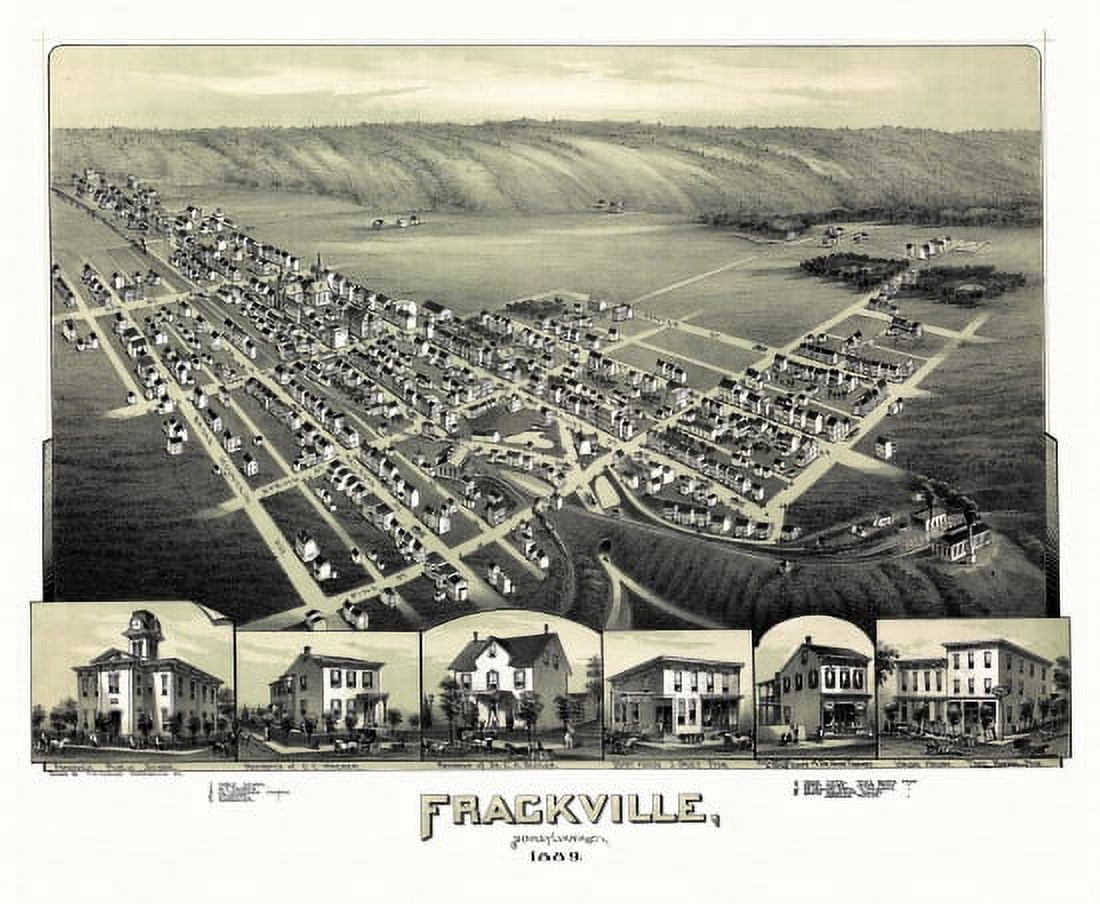 Vintage Map of Frackville Pennsylvania 1889 Schuylkill County Canvas Art - (18 x 24)
