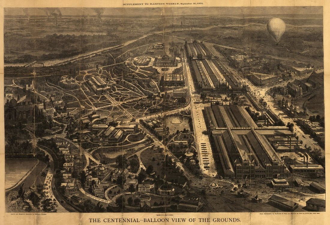 Vintage Map of Philadelphia Pennsylvania 1876 Philadelphia County Canvas Art - (36 x 54)