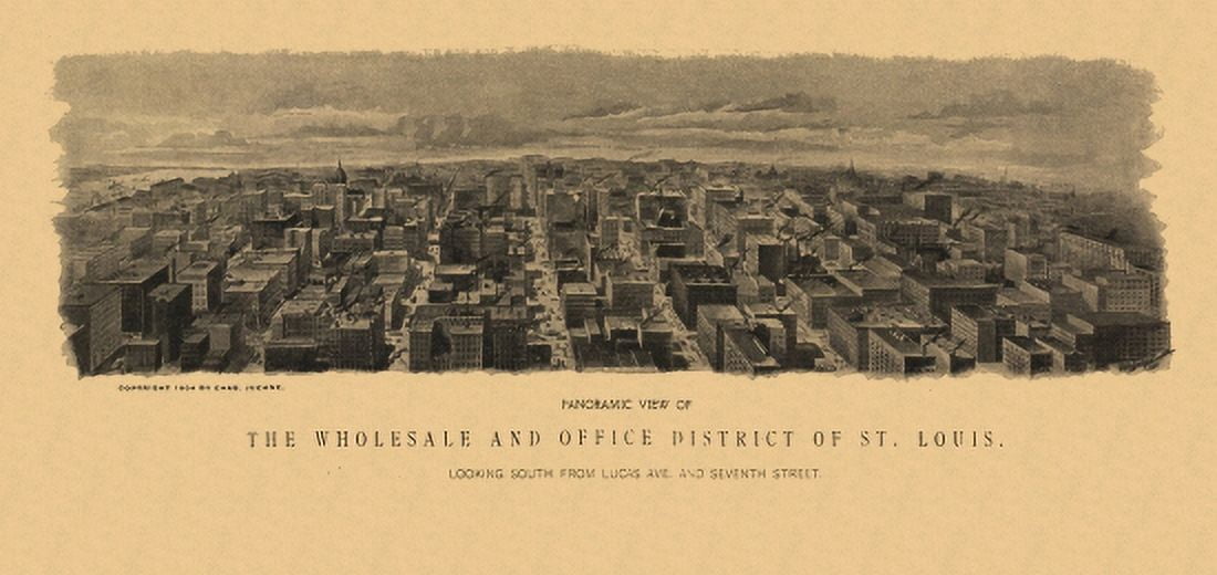 Vintage Map of St Louis Missouri 1904 Saint Louis County Canvas Art - (18 x 24)