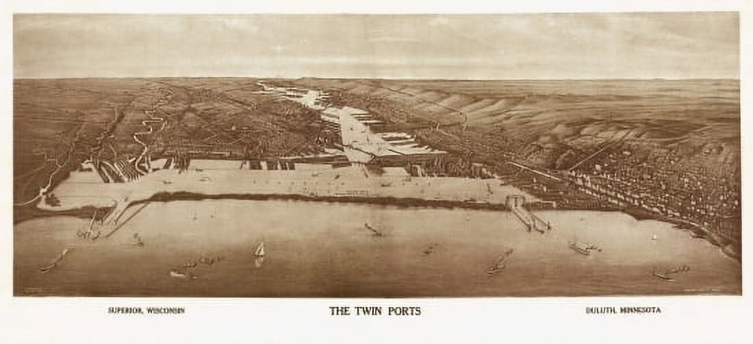 Vintage Map of Superior Wisconsin 1915 Douglas County Canvas Art - (18 x 24)