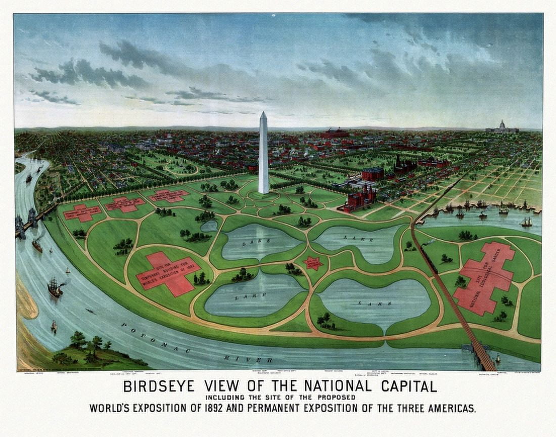Vintage Map of Washington DC District of Columbia 1888 County Canvas Art - (24 x 36)