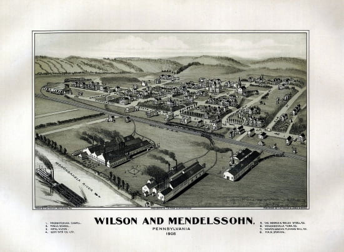 Vintage Map of Wilson Pennsylvania 1902 Northampton County Canvas Art - (18 x 24)
