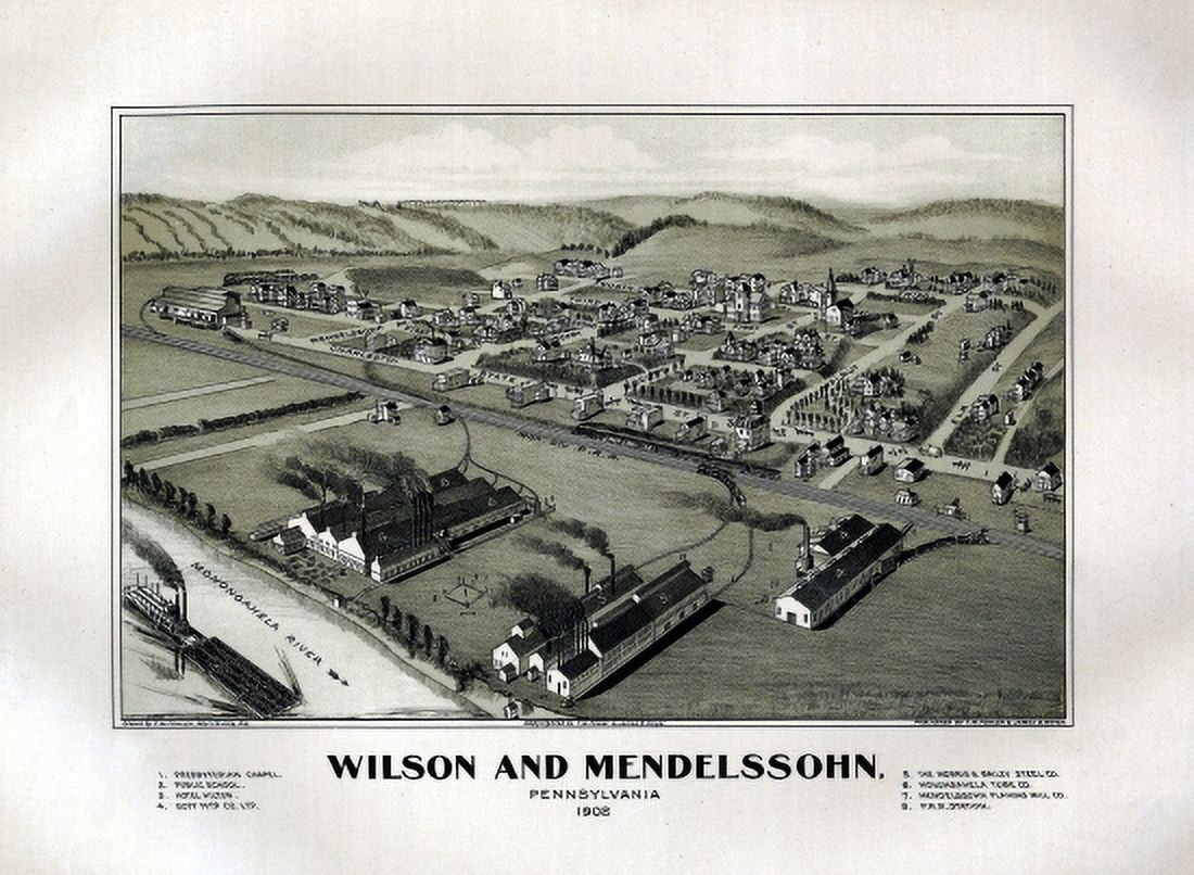 Vintage Map of Wilson Pennsylvania 1902 Northampton County Canvas Art -  (36 x 54)