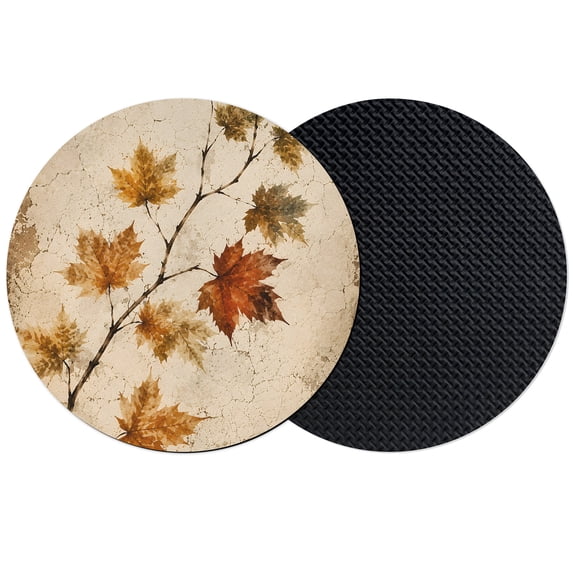 Vintage Maple Leaves Fall Coasters Set of 2, Absorbent Coasters for Drinks, Thanksgiving Farm Botanical Coaster for Desk Coffee Table Protection, Home Decor House Warming Gifts 4"