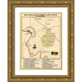 thumbnail image 1 of Vintage Maps 11x14 Gold Ornate Wood Framed with Double Matting Museum Art Print Titled - Civil War McClellans 1st Advance on Richmond, 1 of 4