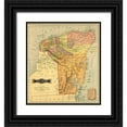thumbnail image 1 of Vintage Maps 12x13 Black Ornate Wood Framed with Double Matting Museum Art Print Titled - Yucatan 1844, 1 of 4