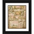 thumbnail image 1 of Vintage Maps 12x14 Black Ornate Wood Framed with Double Matting Museum Art Print Titled - Brazilian Ports and Rio de La Plata 1630, 1 of 4