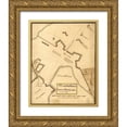 thumbnail image 1 of Vintage Maps 12x14 Gold Ornate Wood Framed with Double Matting Museum Art Print Titled - British Lines on Boston Neck Bunker Hill 1775, 1 of 4