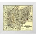 thumbnail image 1 of Vintage Maps 13x12 White Modern Wood Framed Museum Art Print Titled - Bellaire Zanesville and Cincinnati Railway 1883, 1 of 4