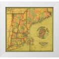 thumbnail image 1 of Vintage Maps 13x12 White Modern Wood Framed Museum Art Print Titled - New England States 1854, 1 of 4