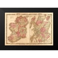 thumbnail image 1 of Vintage Maps 14x11 Black Modern Framed Museum Art Print Titled - Ireland and Scotland 1862, 1 of 4