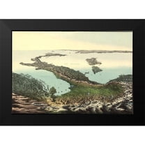 Vintage Maps 14x11 Black Modern Framed Museum Art Print Titled - Pictorial aerial map of the Italian Peninsula and Sicily 1800