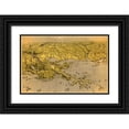 thumbnail image 1 of Vintage Maps 14x11 Black Ornate Wood Framed with Double Matting Museum Art Print Titled - Birds eye view of Louisiana Mississippi Alabama and part of Florida 1861, 1 of 4