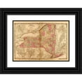 thumbnail image 1 of Vintage Maps 14x11 Black Ornate Wood Framed with Double Matting Museum Art Print Titled - New York 1862, 1 of 4