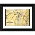 thumbnail image 1 of Vintage Maps 14x11 Black Ornate Wood Framed with Double Matting Museum Art Print Titled - Portland and Ogdensburg Rail Road 1850, 1 of 4