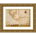 thumbnail image 1 of Vintage Maps 14x11 Gold Ornate Wood Framed with Double Matting Museum Art Print Titled - Portuguese map of the Straits of Megellan 1630, 1 of 4