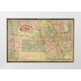 thumbnail image 1 of Vintage Maps 14x11 White Modern Wood Framed Museum Art Print Titled - Chicago Burlington and Quincy 1881, 1 of 4