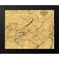 thumbnail image 1 of Vintage Maps 14x12 Black Modern Framed Museum Art Print Titled - Canals and railroads for transporting anthracite coal from the several coal fields to the city of Ne, 1 of 4