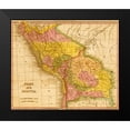 thumbnail image 1 of Vintage Maps 14x12 Black Modern Framed Museum Art Print Titled - Peru and Bolivia 1844, 1 of 4