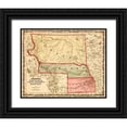 thumbnail image 1 of Vintage Maps 14x12 Black Ornate Wood Framed with Double Matting Museum Art Print Titled - Nebraska Colorado and Kansas 1862, 1 of 4