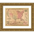 thumbnail image 1 of Vintage Maps 14x12 Gold Ornate Wood Framed with Double Matting Museum Art Print Titled - Military Map of the United States 1862, 1 of 4