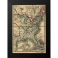 thumbnail image 1 of Vintage Maps 14x18 Black Modern Framed Museum Art Print Titled - Military Map of the United states 1861, 1 of 4