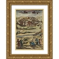 thumbnail image 1 of Vintage Maps 14x18 Gold Ornate Wood Framed with Double Matting Museum Art Print Titled - Antique Map of Jerusalem, 1 of 4
