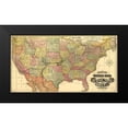 thumbnail image 1 of Vintage Maps 14x9 Black Modern Framed Museum Art Print Titled - Atchison Topeka and Santa Fe R R 1888, 1 of 4