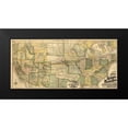 thumbnail image 1 of Vintage Maps 14x9 Black Modern Framed Museum Art Print Titled - Burlington and Missouri River R R the Burlington Route 1882, 1 of 4