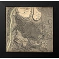thumbnail image 1 of Vintage Maps 15x15 Black Modern Framed Museum Art Print Titled - Bemus Heights Near Hudson River 1777, 1 of 4