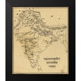 thumbnail image 1 of Vintage Maps 15x17 Black Modern Framed Museum Art Print Titled - Map of India Hinduism, 1 of 4